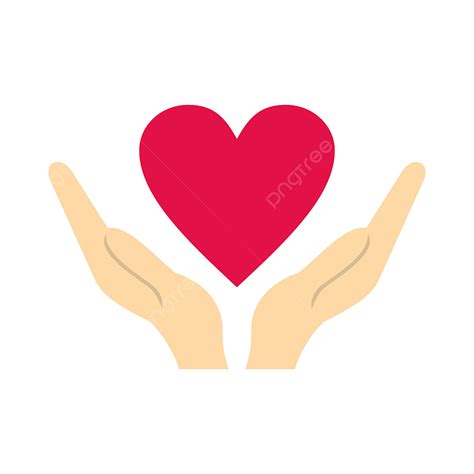 Hands Holding Heart Clipart PNG Images, Hands Holding Heart Icon Flat ...