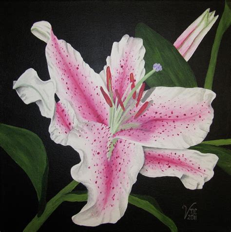 Stargazer Lily Painting by Valerie Crandall - Fine Art America