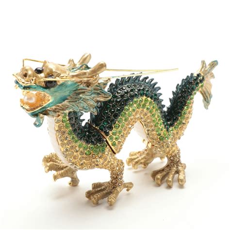 Glass Baron "Dragon Castle Villain" and "Dragonfly Lily" Figurines with ...