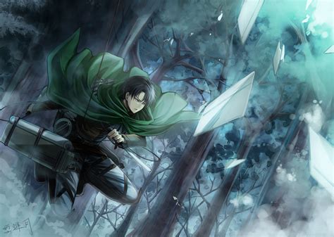 Levi Ackerman in Action - HD Attack on Titan Wallpaper