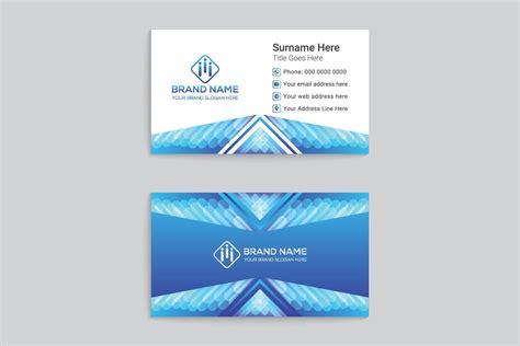 Modern business card design black and blue color 23098432 Vector Art at ...