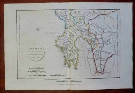 Messenia Ancient Greece Messene Pylos Kalamata 1805 Mawman engraved map ...