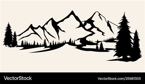 Mountains silhouettes mountains mountains of Vector Image