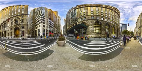 360° view of Wall Street New York United States——Streetscape Near the ...