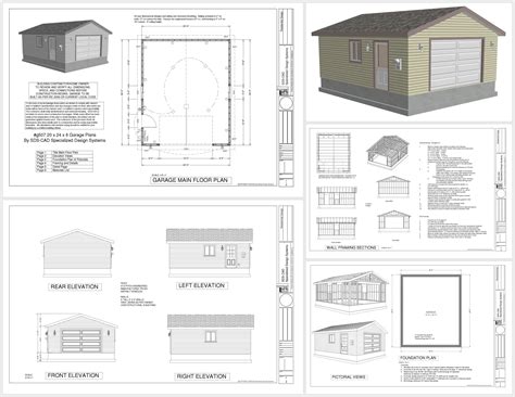 G507 20 X 24 X 8 Garage Plans | Garage plans, Storage shed plans, Small ...