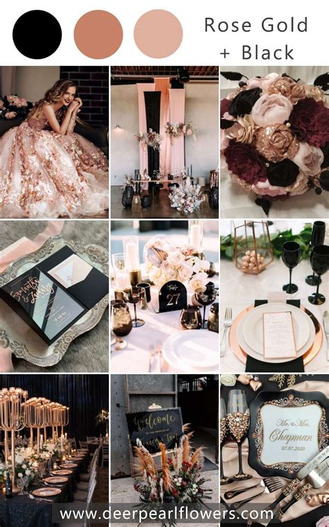 ️🖤 20 Rose Gold and Black Wedding Theme & Color Ideas 2024