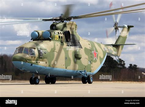 Mil Mi-26 transport helicopter of Russian Air Force taxiing Stock Photo ...