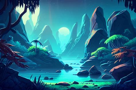 Jungle background forest nature scene futuristic generative ai | AI ...