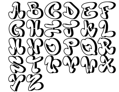 Graffiti Urban Bubble Letters Alphabet Font SVG PNG Digital Download ...