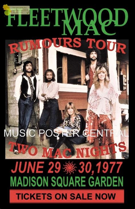 Fleetwood Mac 1977 Rumours 11x17 Tour Color Poster - Etsy Australia