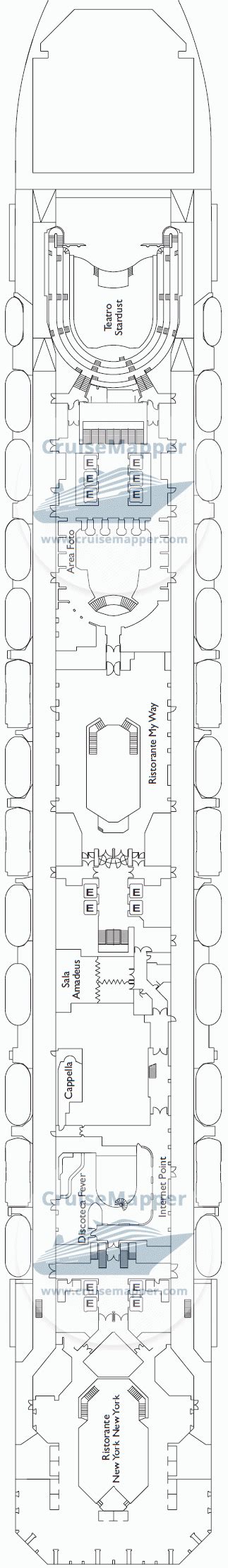 Costa Pacifica deck 4 plan | CruiseMapper