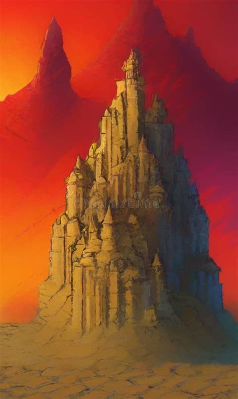 Sand Castles - Abstract Digital Art Stock Illustration - Illustration ...