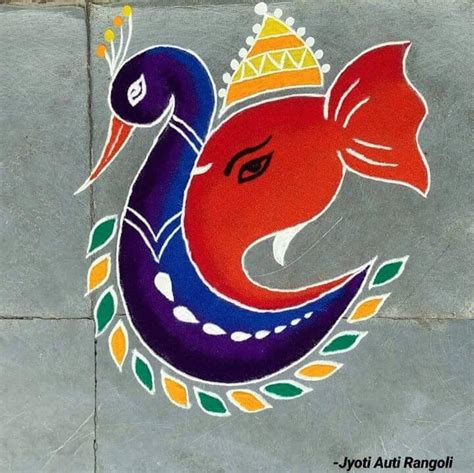 lord-ganpathi-rangoli-art-3 • K4 Craft