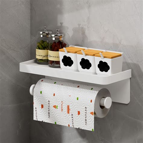 Paper Towel Holder Wall Mount for Kitchen, Self-Adhesive Paper Towel ...