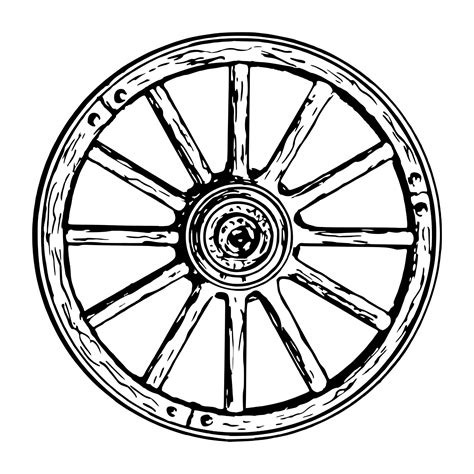 Buy Black and White Wagon Wheel SVG Clipart Cart Wheel Image Online in ...