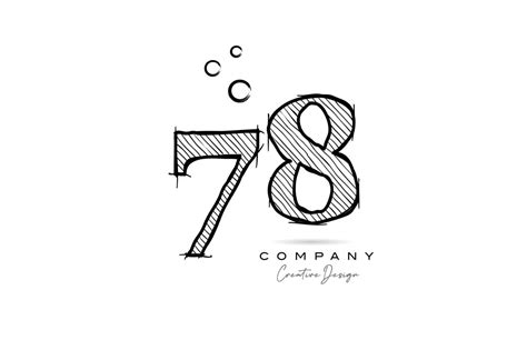 hand drawing number 78 logo icon design for company template. Creative ...