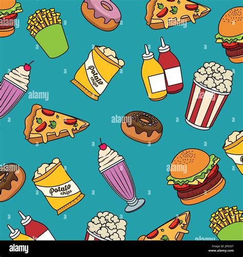 fast food background colorful design vector illustration Stock Vector ...