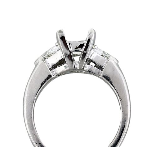 Platinum Three Stone Engagement Ring Setting with Trillions – Raymond ...