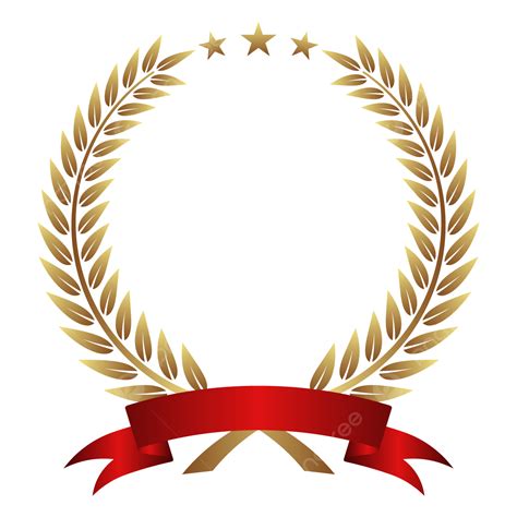 Golden Laurel Wreath With Red Ribbon Vector Illustration, Laurel Wreath ...