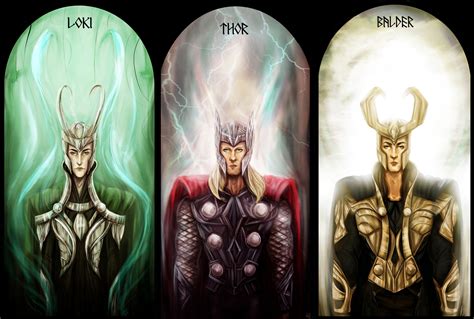 Loki with Brothers Thor and Balder Marvel Heroes, Marvel Superheroes ...