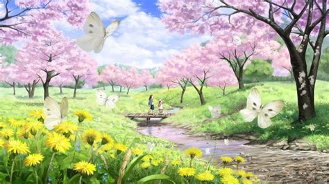 Anime Spring Landscape Wallpapers - Top Free Anime Spring Landscape ...