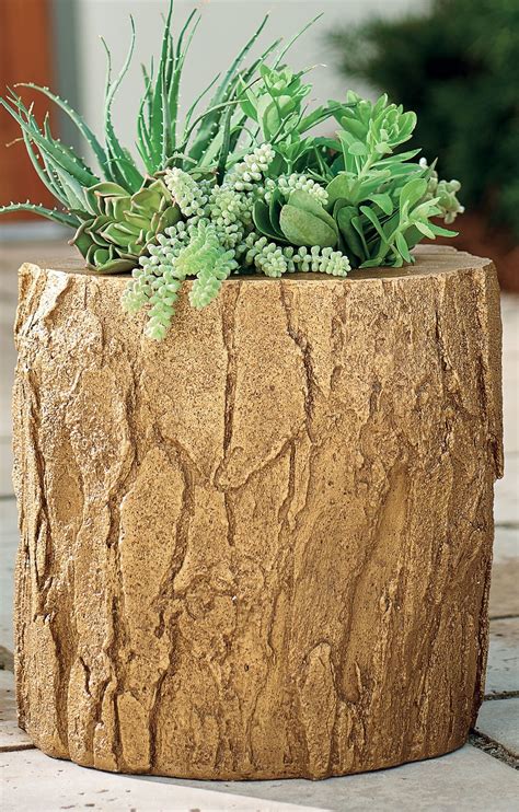 Tree Stump Planter | Grandin Road | Tree stump planter, Outdoor ...