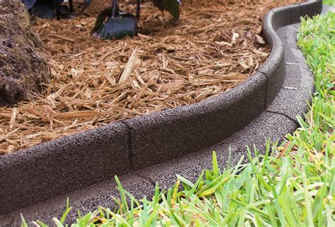 Eco Border 3" x 48" Brown Rubber No Dig Landscape Garden Border Edging ...