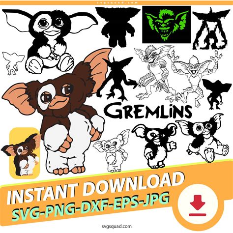 Gizmo SVG Cricut Bundle, Layared SVG Gremlins PNG Clipart, Digital Files