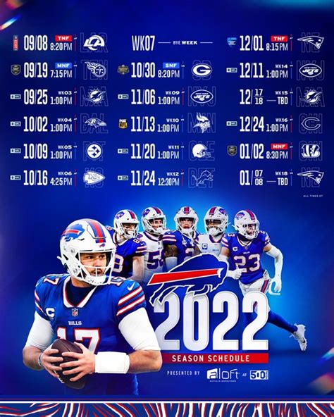 2022-2023- Buffalo Bills Schedule- October 30, 2022 to January 8, 2023 ...