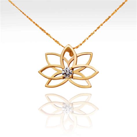 Lotus Flower Gold Necklace | AnamKarat Fine Jewelry