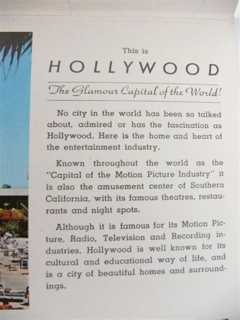 Vintage Hollywood California Postcard 12 Picture Fold Out | Etsy