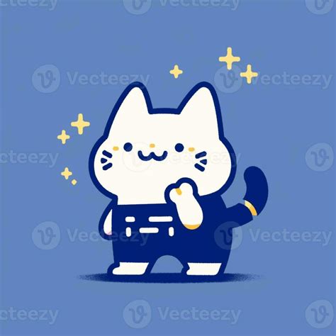 cartoon cat with a thumbs up and a blue background. generative ai ...