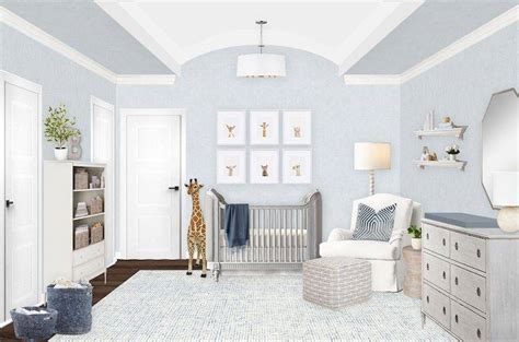 E-Design Reveal: Neutral and Light Blue Nursery - Little Crown Interiors