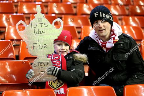 Two Liverpool Fans Pictured Inside Anfield Editorial Stock Photo ...