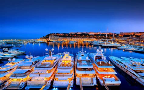 Download Azure Monaco Yacht Reflection Man Made Harbor HD Wallpaper