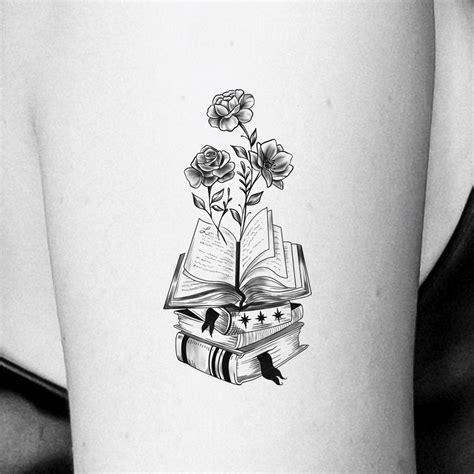 Details more than 76 open book with flowers tattoo super hot - in ...