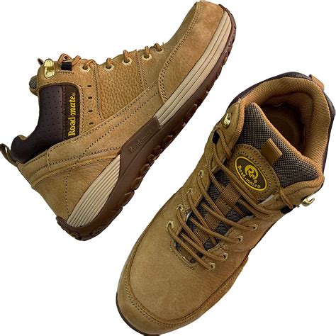 ROAD MATE Men’s Slip Resistant Steel Toe Safety Shoes | Genuine Leather ...