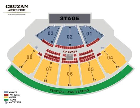 Mid Florida Amphitheater Interactive Seating Chart | Elcho Table