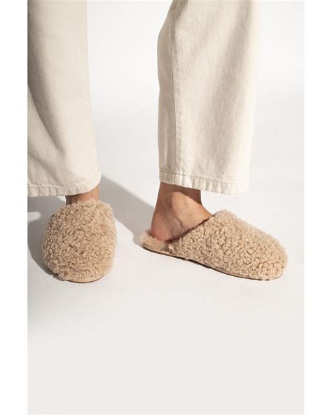 UGG 'maxi Curly Slide' Slippers in Natural | Lyst