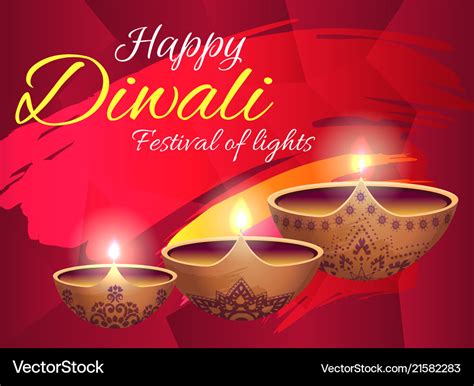 Happy diwali festival of lights bright poster Vector Image