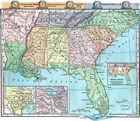 Southern States Map With Cities