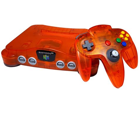 Restored Nintendo 64 System Video Game Console Fire Orange with ...