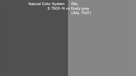 Natural Color System S 7500-N vs RAL Dusty grey (RAL 7037) side by side ...