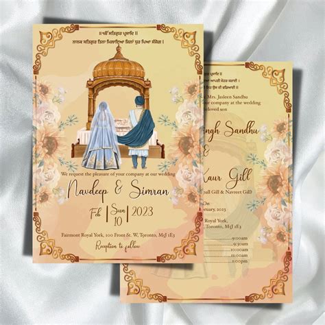 Buy Sikh Wedding Card, Anand Karaj Card, Punjabi Wedding, Wedding ...