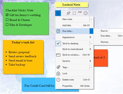 Sticky notes with reminder alarms on Windows, Android and iPhone