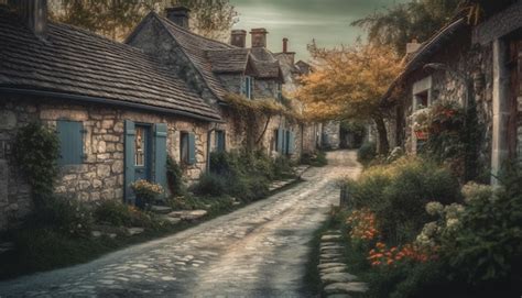 Free Photo | Rustic cottage in ancient rural scene surrounded by nature ...