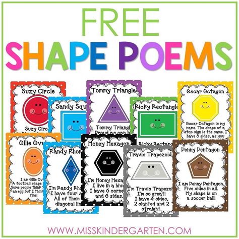 Miss Kindergarten {Hadar} on Instagram: “These 2D shapes poems and ...