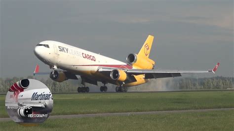 Rare Skylease Cargo MD-11 landing at schiphol airport! - YouTube