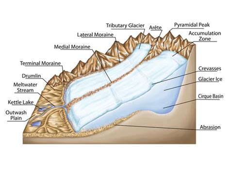 Depositional landforms of glacier — lesson. Social Science, Class 9.