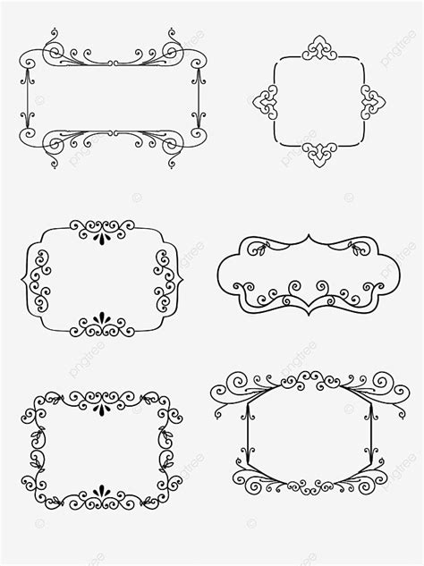 Simple Font Vector PNG Images, Simple Line Font Border Material ...